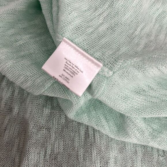 Eileen Fisher Linen Cotton Slub Open Front Cardigan In Pale Aqua Size M - Picture 7 of 10